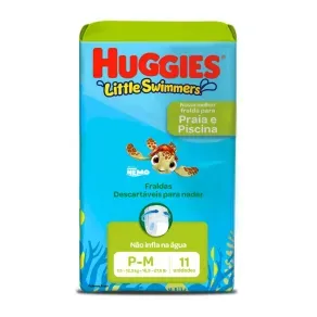 Fralda Praia Piscina Huggies Little Swimmer Tamanho P.M X 11